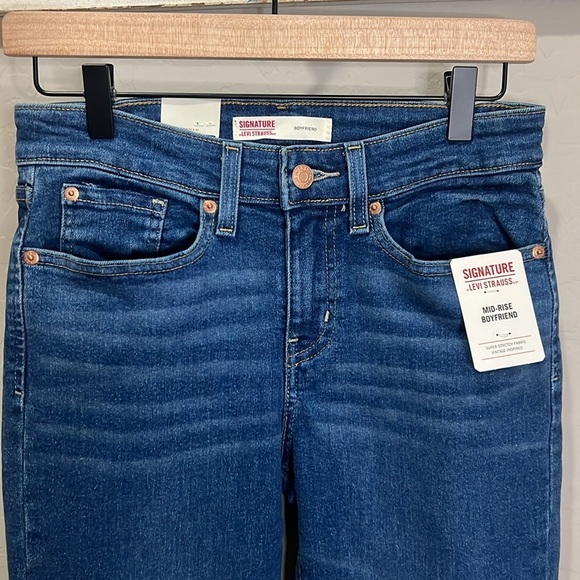 Levi’s Jean Boyfriend Cuffed Ankle Mid-rise Stretchy Signature Roll Slim Vintage - Picture 3 of 14
